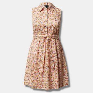 NWT Torrid Floral Poplin Collared Shirt Dress 3X